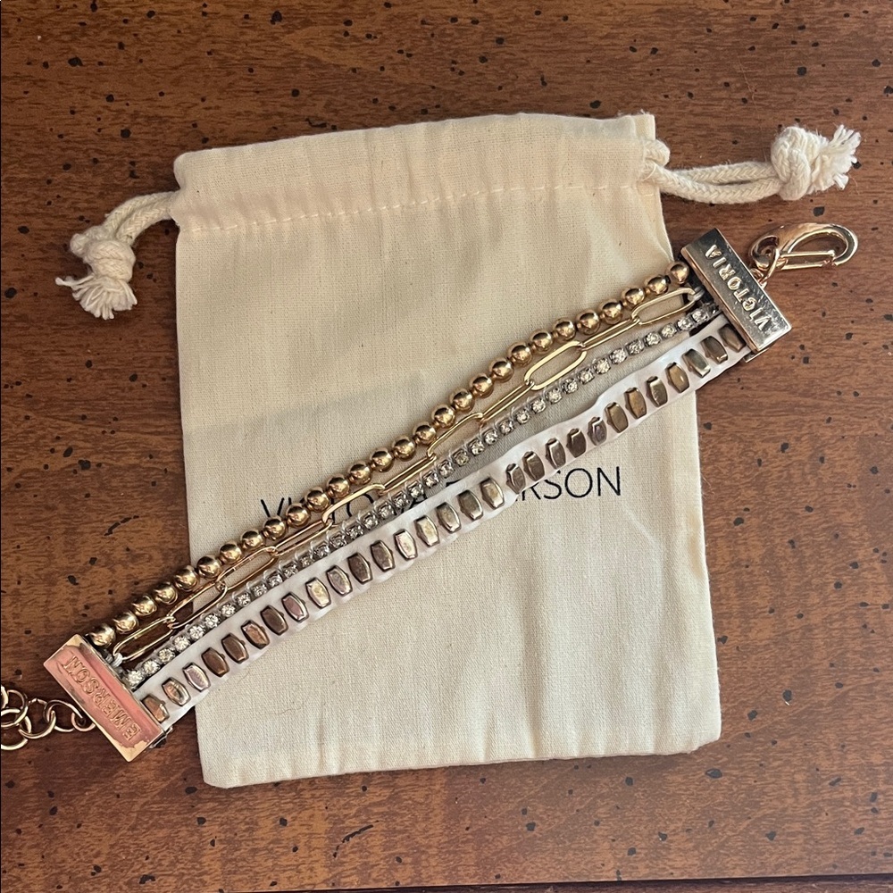 Victoria Emerson Gold And Silver Bracelet Trio 26$